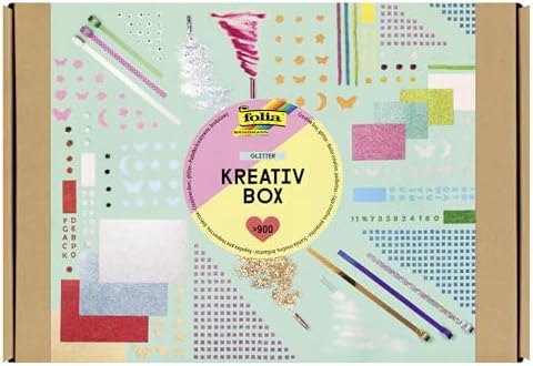 folia 937 Creative Box Glitter Mix, Over 900 Pieces, Glittery, Colourful Material Mix for Imaginative and Creative Crafts, Decorating and Decorating by Folia