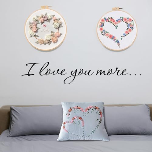 FONNUY Crewel Pillow Case Embroidery Kit, Heart Shaped Loving You Floral Stamped Pattern Kits for Audlt Beginners, Works Crafts Throw Pillow Cover Great Gift for Loved Ones, 18 x 18'' (Light Grey) - Image 6