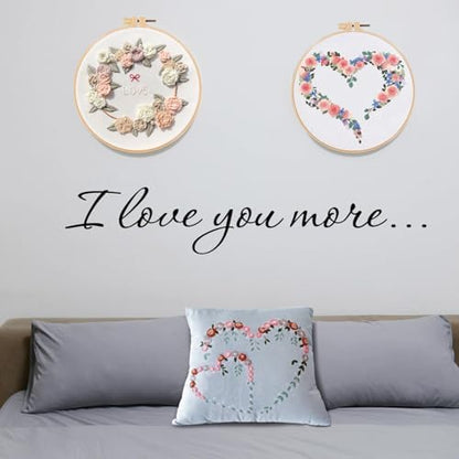 FONNUY Crewel Pillow Case Embroidery Kit, Heart Shaped Loving You Floral Stamped Pattern Kits for Audlt Beginners, Works Crafts Throw Pillow Cover Great Gift for Loved Ones, 18 x 18'' (Light Grey) - Image 6