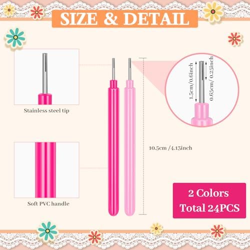 24Pcs Paper Quilling Tools Quilling Slotted Needle Tools Cricut Quilling Tool for Paper Flowers - Image 2