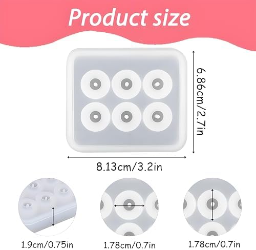Silicone Resin Bead Molds Set, 2 Pack Round Ball Molds with Holes, DIY Jewelry Making Tools - Image 2