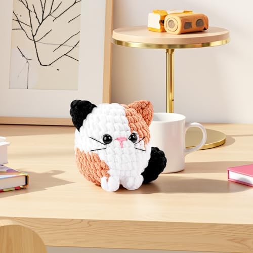 Cat Crochet Kit for Beginners-Calico Cat Crochet Kits for Adults Kids, Crochet Starter Kit with Step-by-Step Video Tutorials,Crochet Animal Kits Learn to Crochet Kits for Adults Kids - Image 6