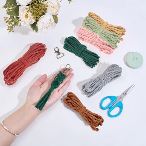BEUNITONE 16Pcs Colorful Keychain Making Kit, Adult Boho Macrame Cord Keychain Craft Kits with DIY Keychains Macrame Supplies Kits, Key Chain Making Kit Easy Crafts for Adults Women Keychains Decor - Image 4