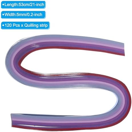 PATIKIL 120pcs Quilling Strips Paper 3/16"(5mm) 21" Origami Paper Quilling Strip for Art DIY Hand Craft Christmas, Purple - Image 2