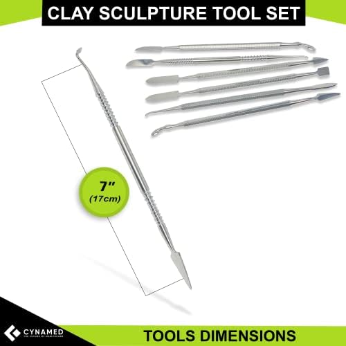 CYNAMED Stainless Steel Spatula Wax & Clay Sculpting Tool Carver Set (7PK) - Image 4
