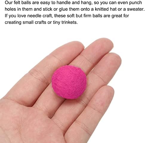 PATIKIL Wool Felt Balls Beads Wool Felting Pom 2cm 20mm Rose Red for Home Decor DIY Crafts Handcrafts Project Pack of 20 - Image 4