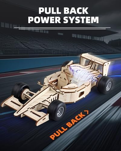 3D Wooden Puzzles for Adults, Formula 1 Racing Car Kit 66pcs - Image 3