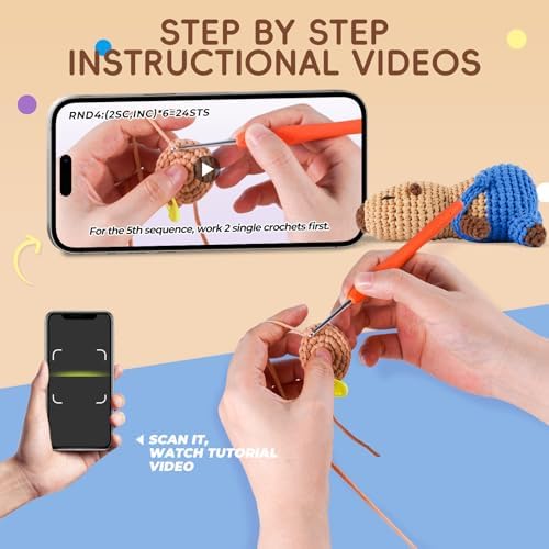 Crochet Kit for Beginners, Capybara Animal Kits for Adults, Amigurumi Set - Image 4
