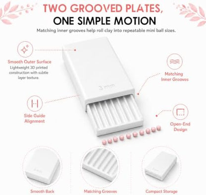 3D Print Clay Gel Ball Maker Tool,Mini Polymer Clay Bead Maker,for 3D Gel Flowers, Sphere Shaper Roller Tool for Perfect Round Beads, Earrings & Jewelry Making (1-2MM Pink) - Image 6