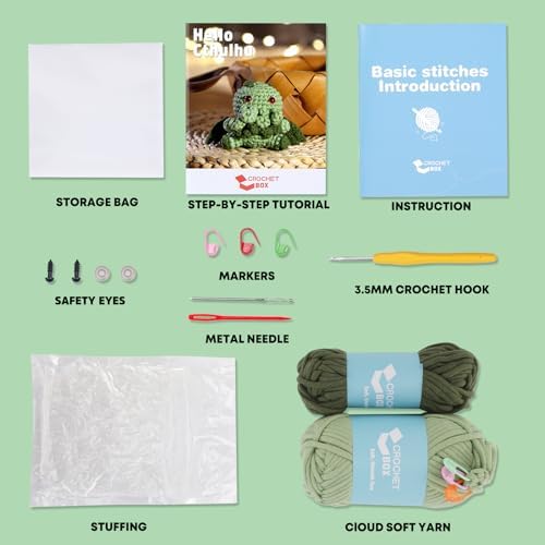 CrochetBox Cthulhu Crochet Kit for Beginners, Easy Craft for Adults - Image 3