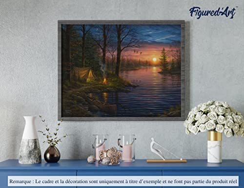 Figured'Art Paint by Numbers Kit for Adults Camping and Lake 16"x20" - Craft Art Painting DIY Kit Rolled Canvas Without Frame - Image 4