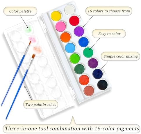 Watercolor Workbooks, 16 Colors Water Color Books Paint Set for Adults, Watercolor Coloring Book for Beginners, Water Color Workbook, 15 Beautiful Paintings for Beginners (Baking) - Image 4