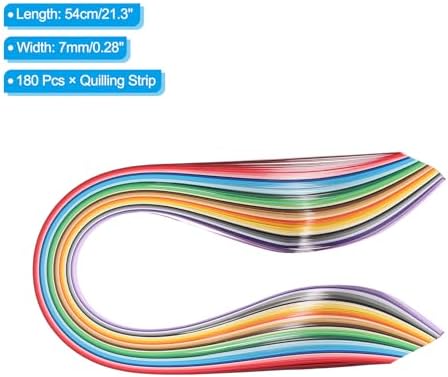 PATIKIL 180pcs Quilling Strips Paper 9/32"(7mm) 54cm Origami Paper Quilling Strip for Art DIY Craft 36 Colors - Image 2