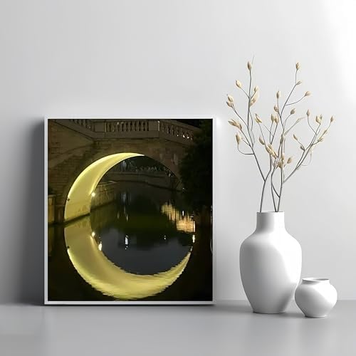 Painting by Numbers Kit for Adults Beginner,Night Bridge Moon Paint by Numbers Easy for Adults,Adult Paint by Number Kits on Canvas,Acrylic Oil Number Painting for Home Wall Decor15.7X19.7 In - Image 3
