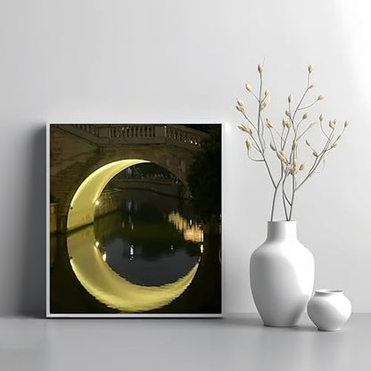 Painting by Numbers Kit for Adults Beginner,Night Bridge Moon Paint by Numbers Easy for Adults,Adult Paint by Number Kits on Canvas,Acrylic Oil Number Painting for Home Wall Decor15.7X19.7 In - Image 3