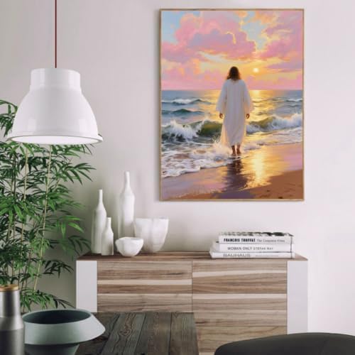 Mrnsiet Jesus Paint by Numbers Kit for Adults, Easy Christian Adult Paint by Number Kits on Canvas, DIY Acrylic Oil Number Painting Kits for Home Wall Decor Gift 16x20 Inch - Image 2