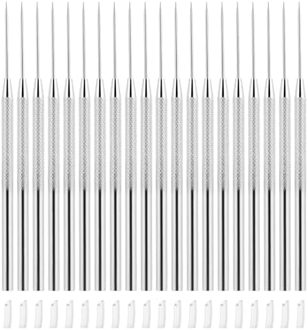 QWORK 20 Pcs Clay Sculpting Tools Set - Stainless Steel Ceramic Needle Modeling Carving Pottery Tools for Detailed Sculpture Projects by QWORK