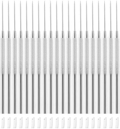 QWORK 20 Pcs Clay Sculpting Tools Set - Stainless Steel Ceramic Needle Modeling Carving Pottery Tools for Detailed Sculpture Projects by QWORK