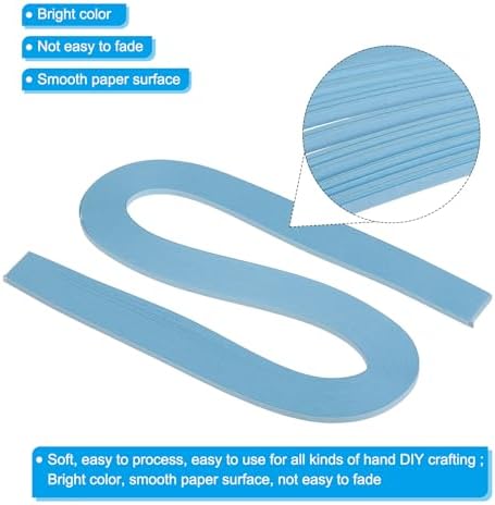 PATIKIL 240pcs Quilling Strips Paper 3/16"(5mm) 21"(54cm) Origami Paper Quilling Strip for Art DIY Hand Craft Christmas, Dusty Blue - Image 3