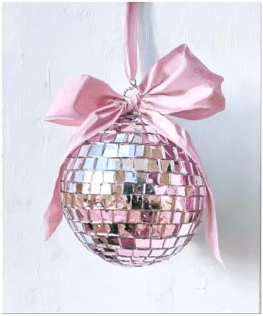 sdfkmlcdl Coquette Pink Bow Disco Ball Diamond Art Kits for Adults, Funky Preppy Girly Full Drill Diamond Painting Kits for Adults Beginners, Coquette Room Decor, 9.8x11.8 Inch by Unknown