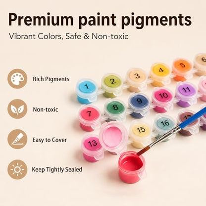 AUKELHJ Paint by Numbers Kit for Adults Beginner, Flowers, 16X20 Inch - Image 7
