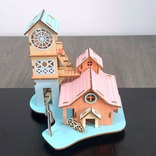 Log Cabin 3D Wooden House Puzzle,DIY Mini Building Model Kit，011 - Image 6