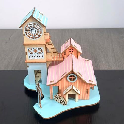 Log Cabin 3D Wooden House Puzzle,DIY Mini Building Model Kit，011 - Image 6