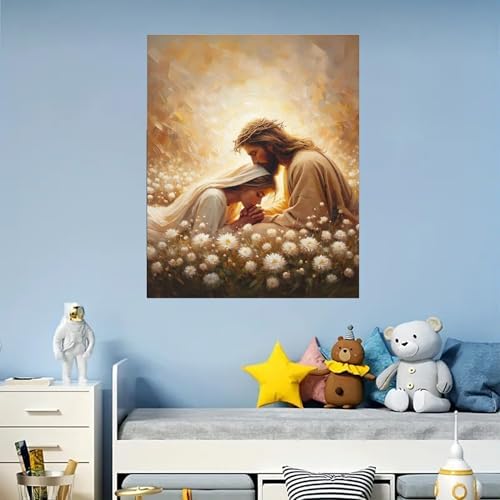 Jesus Hugging Woman Paint by Numbers Kit for Adults Beginner 16x20 inch - Image 5