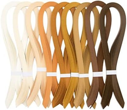 ODETOJOY Quilling Paper Strips 10mm Red Black Yellow Pink Green Purple White for Crafts Star Origami Paper Quilling Supplies Strip 3/8inch 1cm-120pcs, 54cm (Camel) - Image 2