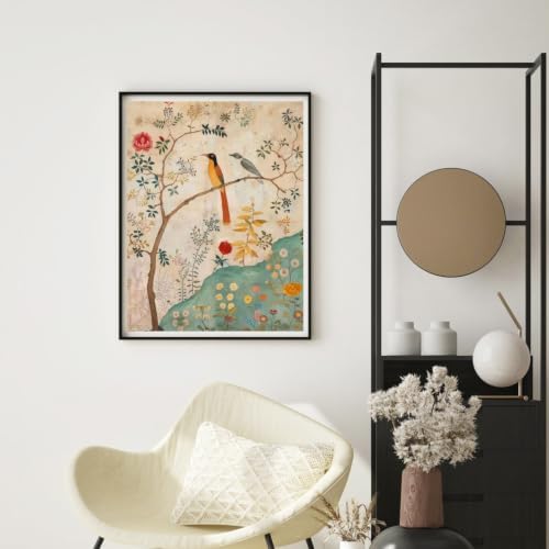 WUDWL Persian Birds Flowers Paint by Numbers Kit for Adults Beginner, with Framed - Image 4