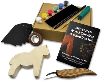 Sharky DIY Horse Wood Carving Kit for Beginners by SHARKYFORGEDSTEELTOOLS