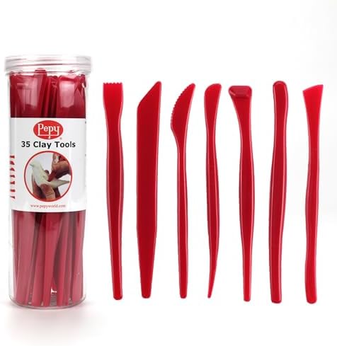 Pepy 35 PC Clay Sculpting Tools Set; 5 Each of 7 Different Shapes; Ideal for Polymer Clay, Air Dry Clay, Plastilina Modeling Clay, and Pottery Clay; Classroom Pack by Pepy