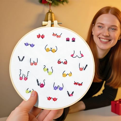 Crafmanoe Flowers Embroidery Kits for Beginners Adults, Hand Embroidery Starters Kits, Stamped Cross Stitch Kits DIY Needlepoint Kits for Beginners Adults, Embroidery Hoop, Thread and Video Tutorial - Image 2