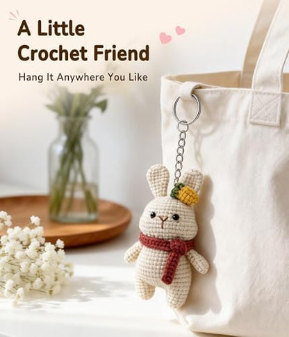 PAITIN Crochet Kit for Beginners Adults, Complete DIY Craft Yarn Kit with Step-by-Step Video Tutorials, Easy Handmade Art Projects Home Decor (Standing Bunny) - Image 5
