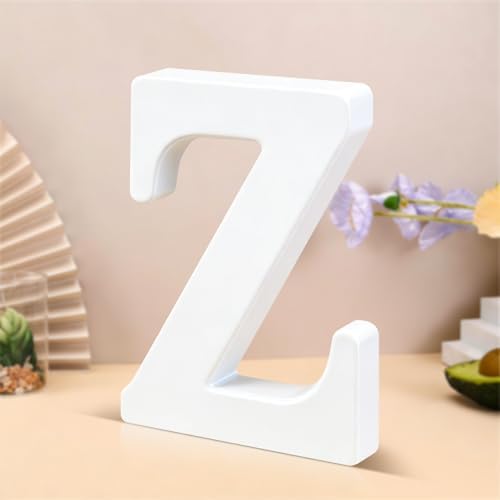 6 Inch White Wood Letters Unfinished Wooden Letters for Wall Decor Decorative Standing Letters Slices Sign Board Decoration for Craft Home Party Projects (Z) by Unknown
