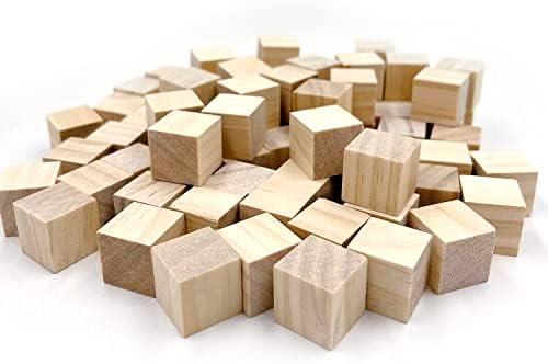 Wood Blocks for Crafts, Unfinished Wood Cubes, 2 cm Natural Wooden Blocks, Pack of 80 Wood Square Blocks for Arts and Crafts and DIY Projects - Image 6