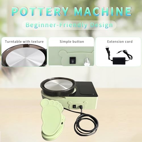 Pottery Wheel with Foot Pedal, 6" Turntable Two-Way Rotation ，Electric Ceramic Forming Machine with Detachable Basin,DIY Clay Potter's Wheel Kit for Kids and Beginners Adults at Home - Image 6