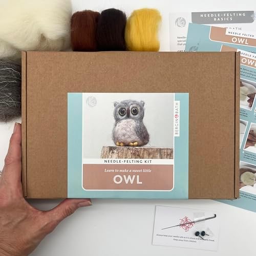 Bergin & Bath Needle Felting Kit, Owl. Make a Sweet Little owl with This Planet Friendly Craft kit for Adults and Teens. - Image 4
