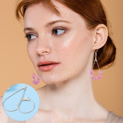 OIIKI 700pcs Hypoallergenic Earring Making Kit, Gold Plated Earring Hooks, Earring Beading Hoops, Clear Rubber Earrings Backs, Jump Rings for DIY Jewelry Making, Earring Making Supplies - Image 6