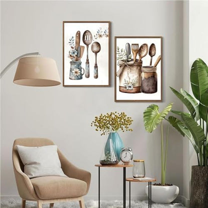 2 Pack Cutlery Paint by Numbers Kit for Adults Canvas 12X16 inch - Image 5