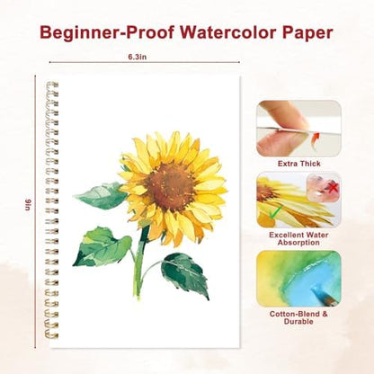 Flowers Watercolor Workbook, Presketched Watercolor Book - Image 3