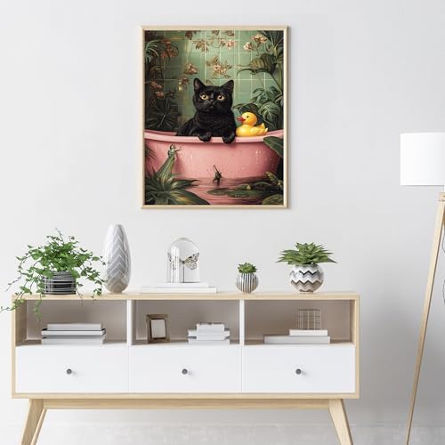 Ycydilirab Black Cat Paint by Numbers Kit for Adults - Black Cat Paint by Number for Adults,Canvas Paint by Numbers for Wall Art Decor 16×20 Inch - Image 3