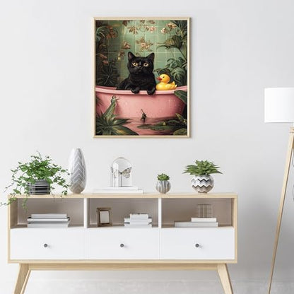Ycydilirab Black Cat Paint by Numbers Kit for Adults - Black Cat Paint by Number for Adults,Canvas Paint by Numbers for Wall Art Decor 16×20 Inch - Image 3