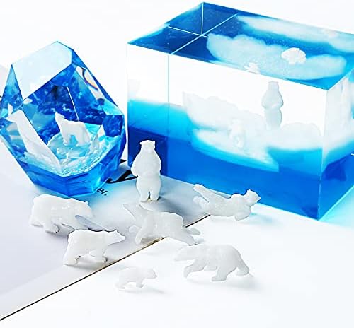 Woohome 12 PCSJewelry Making Supplies Resin Mould Filler, 3D Mini Jellyfish Bear Penguin Whale Resin Casting Moulds Fillers, 3D Resin Filler Art Craft Supplies Epoxy Moulds for Art Resin Crafts DIY - Image 4