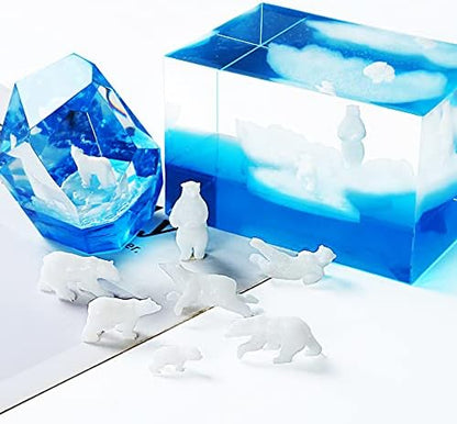 Woohome 12 PCSJewelry Making Supplies Resin Mould Filler, 3D Mini Jellyfish Bear Penguin Whale Resin Casting Moulds Fillers, 3D Resin Filler Art Craft Supplies Epoxy Moulds for Art Resin Crafts DIY - Image 4