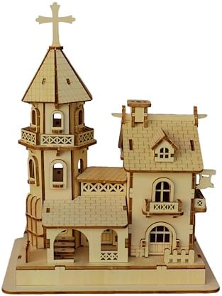 3D Wooden Puzzle Kit, DIY Architectural Wooden Building Model, Mechanical Castle House Model, Creative Craft Decoration for Home, for Adults and Teens by Unknown