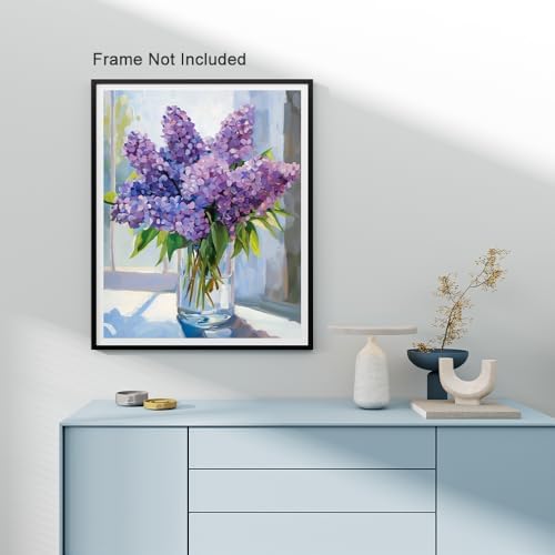 Natuyalo Paint by Number for Adults Beginners, Purple Flowers Over Window Paint by Numbers Kits on Canvas, DIY Acrylic Painting Kits Adults' Paint-by-Number Kits for Home Wall Decor 16x20 inch - Image 3