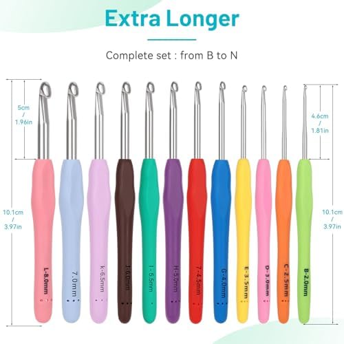 Coopay Crochet Hooks Set with Case, 12 Size Crochet Needles for Crocheting - Image 2