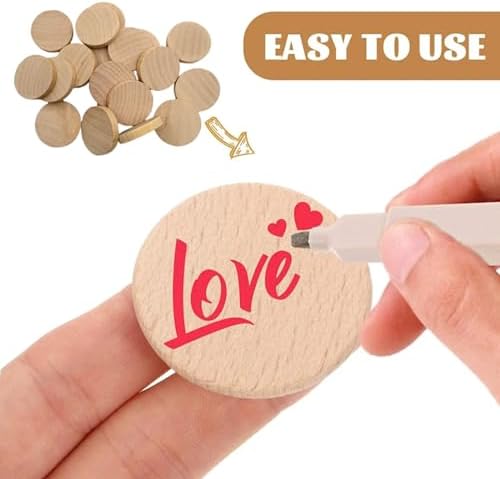 100PCS Natural Wood Slices 1.2 inch Blank Round Wooden Discs Unfinished Wood Circles Blank Wooden Ornaments for DIY Crafts - Image 6
