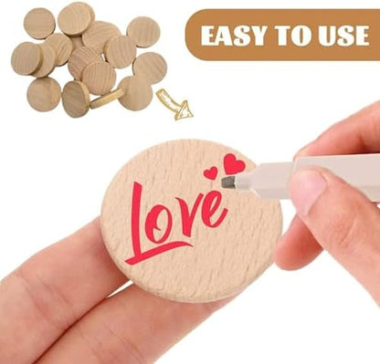 100PCS Natural Wood Slices 1.2 inch Blank Round Wooden Discs Unfinished Wood Circles Blank Wooden Ornaments for DIY Crafts - Image 6